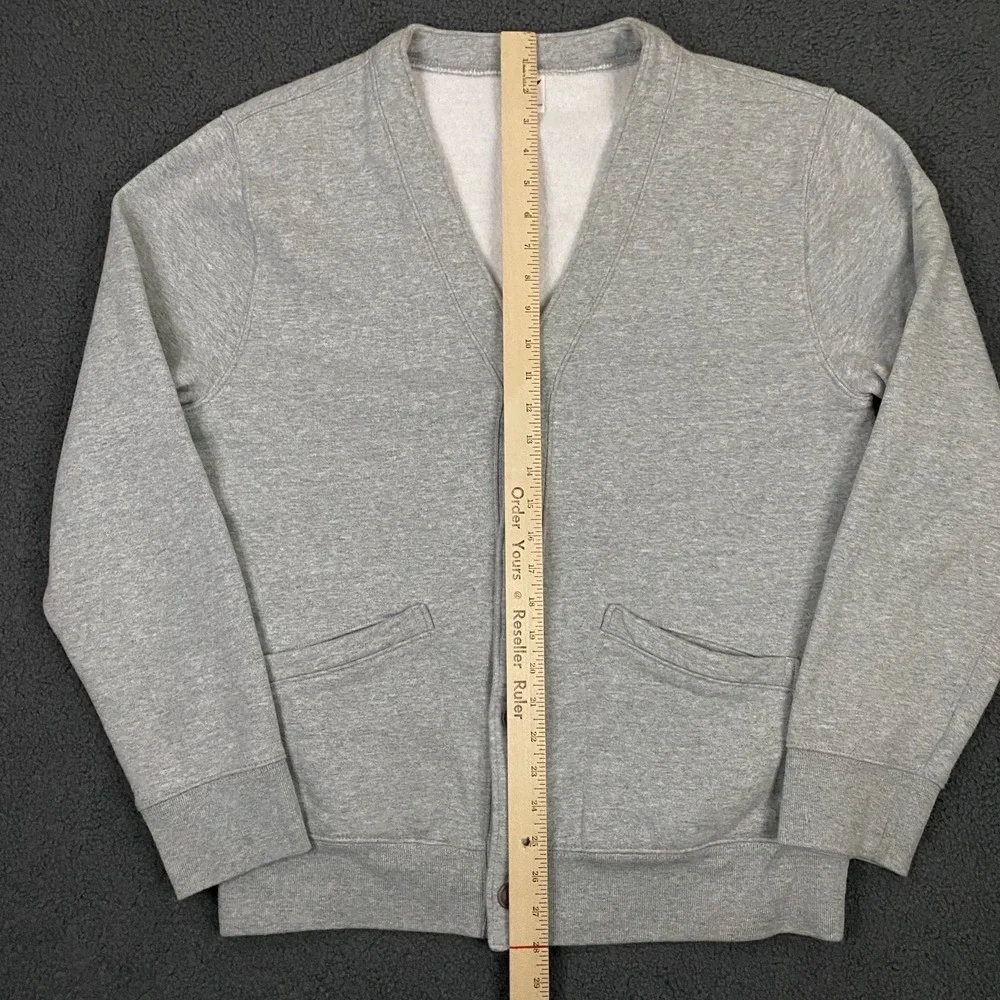 J.CREW Heritage 14 oz Fleece Cardigan Mens Medium Gray Sweater Preppy BJ325